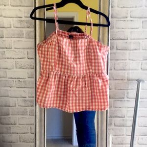 Pink and white plaid tank top